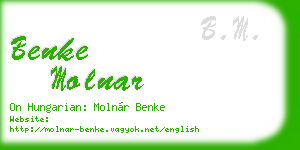 benke molnar business card